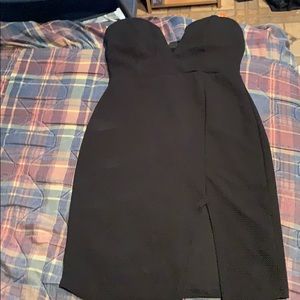 Strapless black dress